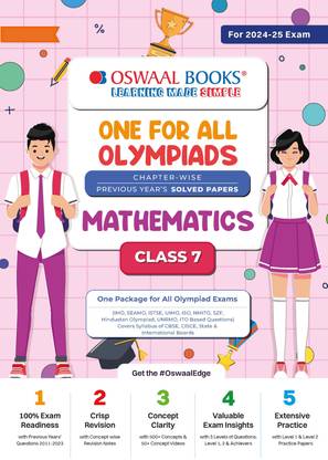 Oswaal One for All Olympiad Class 7 Mathematics | Previous Years Solved Papers