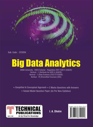 Big Data Analytics for BE Anna University R21CBCS (V - AI&DS- CCS334 & Vertical I (Data Science) - CSE / IT / CS&BS - CCS334 & Vertical for AIDS I - AI&DS - CCS334))