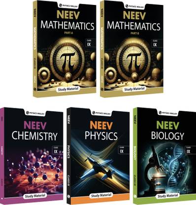PW NEEV for Class 9th Physics, Chemistry, Mathematics Part A & B, Biology (Latest Edition) Combo Set of 5 Books
