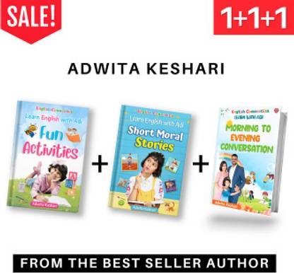 Set of 3 Book (Morning to Evening + Short Moral Story + Fun Activity) English Connection , Learn with Adi