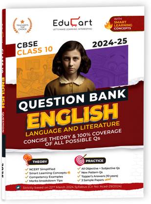 (OLD) Educart CBSE Question Bank Class 10 English 2024-25 (As per latest CBSE Syllabus 23 Mar 2024)  - Class 10 Question Bank 2025