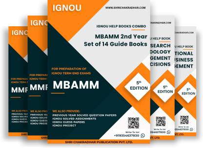MBAMM 2nd Year IGNOU Study Material Combo (Marketing Management) (Set of 14 IGNOU Guide Books including MMPC-015 to MMPC-018, MMPC-020, MMPM-001 to MMPM-009) with Latest Solved PYQs & Chapter-Wise Questions