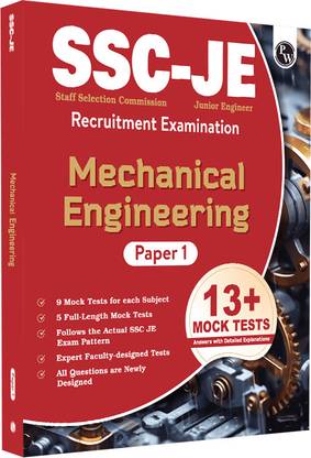 PW SSC JE Mock Test Mechanical Paper- I, 9 Subject wise Mock tests and 5 Full-length Tests, Fresh 1200+ Questions based on new SSC JE exam pattern