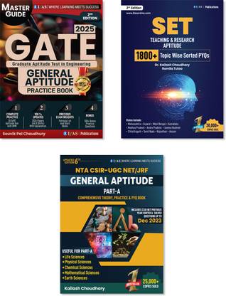Research & General Aptitude Practice Questions Books for CSIR NET, GATE & SET. (Complete Package 3 Books)  - Reasoning Aptitude Book for Gate