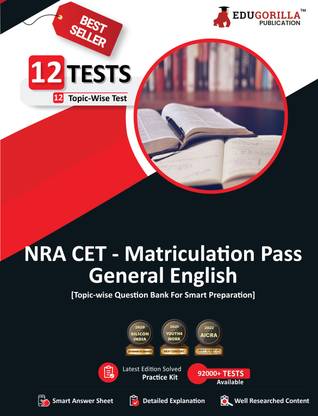 EduGorilla NRA CET 10th Pass General English Book  - 2024 - 12 Topic-wise Solved Tests (National Recruitment Agency Common Eligibility Test) with Free Access to Online Tests
