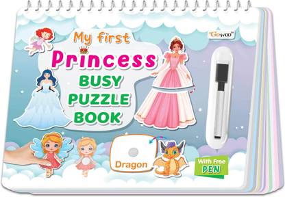 My First Princess Busy Puzzle Book: Early learning activity book, Montessori Book with Hook and Loop, Toddler Activity Sticker Book for Early Learners, Spiral Binding Book, Activity Binder book for kids.