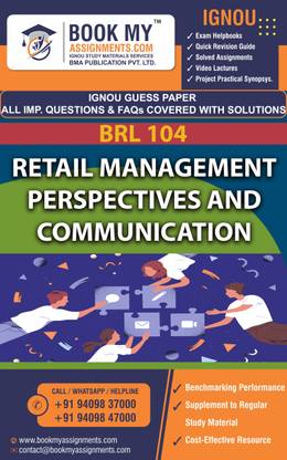 IGNOUBRL 104 Retail Management Perspectives and Communication | Guess Paper | Important Question Answer | BBARIL