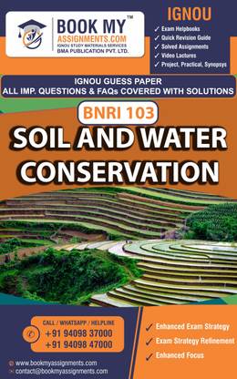 IGNOU BNRI 103 Soil and Water Conservation | Guess Paper| Important Question Answer| Diploma in Watershed Management (DWM)