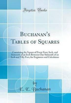 Buchanan's Tables of Squares: Containing the Square of Every Foot, Inch, and Sixteenth of an Inch Between One Sixteenth of an Inch and Fifty Feet, for Engineers and Calculators (Classic Reprint)