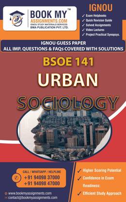 IGNOU BSOE 141 Urban Sociology | Guess Paper| Important Question Answer | Bachelor of Arts (BAG)Sociology