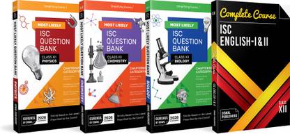 Gurukul By Oswal Most Likely ISC Science Stream PCBE Question Bank Class 12 Bundles (Set of 4) : Physics, Chemistry, Biology, & English I & II for Exam 2026