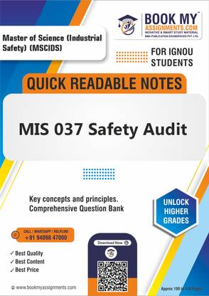 IGNOU MIS 037 Safety Audit Study Guide (Quick Readable Notes) with High-Quality 80 GSM A4 Paper - Ensuring Clear Prints for Enhanced Learning and Effective Study Sessions for IGNOU Students - English Edition