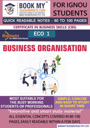 IGNOU ECO1 Business Organisation Quick Readable Notes Book For Ignou Student
