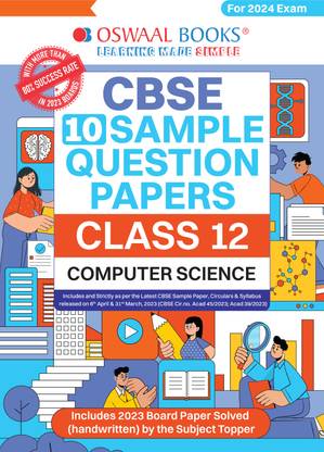 Oswaal CBSE Sample Question Papers Class 12 Computer Science Book (For Board Exams 2024) | 2023-24