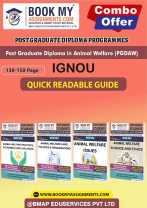 IGNOU MAW1 MAW2 MAW3 MAW4 Study Guide-Quick Readable Notes for Success Post Graduate Diploma in Animal Welfare (PGDAW) In English-Our books use 80 GSM A4 paper for clear, sharp prints.