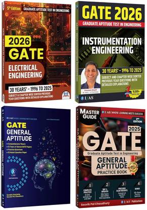 GATE Instrumentation Engineering, Electrical and GATE General Aptitude Theory And Practice  - 2026 [Set of 4 Books] Previous Year Solved Papers with Detailed Solution | Topic Wise Sorted Question Bank with Detailed Explanation | Best Seller Guide for GATE Electrical & Instrumentation Engineering Exam in India