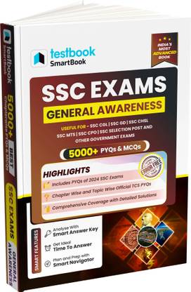 Testbook SSC General Knowledge SmartBook 5000+ Questions  - 2025 Edition | Ideal for SSC CGL, SSC CHSL, SSC MTS, SSC CPO, SSC Selection Post, SSC GD , RRB NTPC & GROUP D and Other Govt. Exams