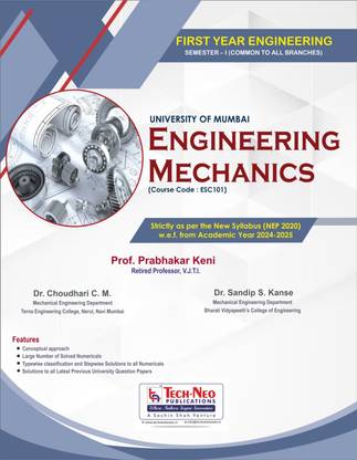 Engineering Mechanics (Course Code ESC101) for First Year Engineering, University of Mumbai, Semester 1