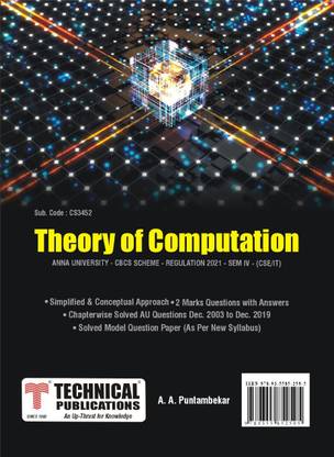 Theory of Computation for BE Anna University R21CBCS (IV - CSE /IT - CS3452)