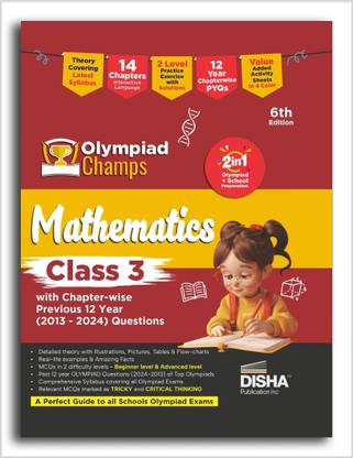 Olympiad Champs Mathematics Class 3 with Chapter-wise Previous 12 Year (2013 - 2024) Questions 6th Edition | Complete Prep Guide with Theory, PYQs, Past & Practice Exercise