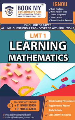IGNOU LMT 1 Learning Mathematics |Guess Paper| Important Question Answer | Certificate Programme in Teaching of Primary School Mathematics (CTPM)