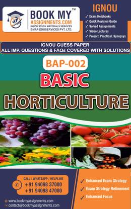 IGNOU BAP-002 Basic Horticulture | Guess Paper| Important Question Answer| Diploma in Horticulture (DHORT)