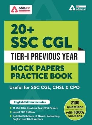 20+ SSC CGL Tier-I Previous Year Mock Papers Practice Book English Medium