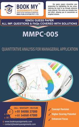 MMPC 005 Quantitative Analysis for Managerial Applications | Guess Paper| Important Question Answer | Master of Business Administration (Banking and Finance) (MBF)