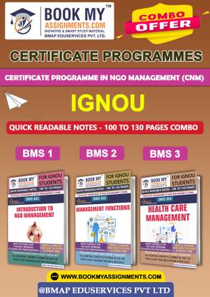 IGNOU BMS1 BMS2 BMS3 Study Material (Quick Readable Notes) For Ignou Student Certificate Programme in NGO Management (CNM)