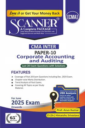 Corporate Accounting and Auditing (Paper 10 | CMA Inter | Gr. II) Scanner - Including questions and solutions | Applicable for June 2025 Exam Onwards | Green Edition