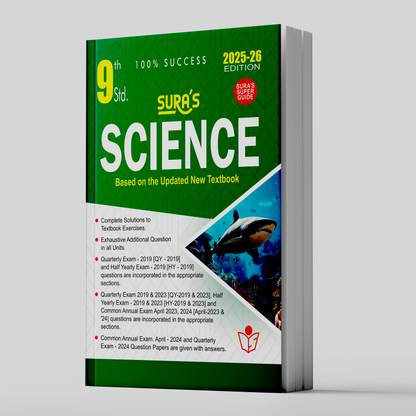 SURA`S 9th Standard Science Full Year Guide English Medium 2025-26 Latest Updated Edition