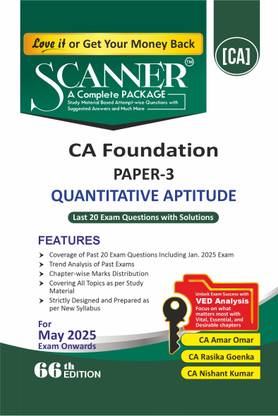 Quantitative Aptitude (Paper 3 | CA Foundation) Scanner - Including questions and solutions | Applicable for May 2025 Exam | Green Edition