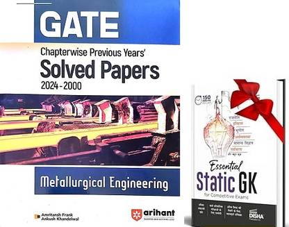 Arihant Gate 2024 Solved papers Metallurgical Engineering Along with Static GK