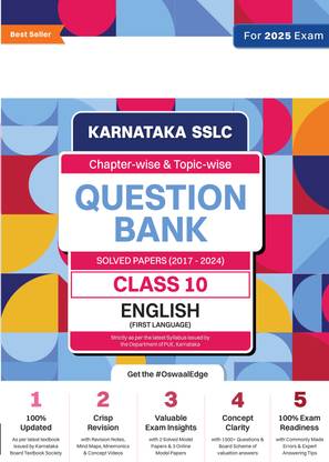 Oswaal Karnataka SSLC | Chapterwise & Topicwise | Question Bank Class 10 | English Ist Language Book | For Board Exams 2025 [Paperback] Oswaal Editorial Board