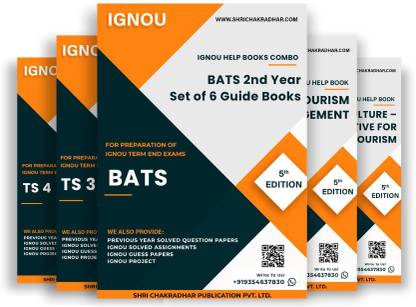 BATS 2nd Year IGNOU Study Material Combo (Set of 6 IGNOU Guide Books including TS 3, TS 4, BEGAE 182, BTMC 135, BTMS 185 & BEGLA 136) (Tourism Studies) with Latest Solved PYQs & Chapter-Wise Questions  - Get the PDF of this book at Rs. 99, WhatsApp us at +919354637830, or visit our website shrichakradhar.com.