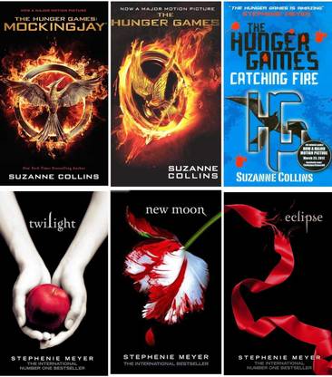 Best Combo of 6 books (the hunger games mockingjay + catching fire+the hunger games+eclipse+ twilight +the moon)