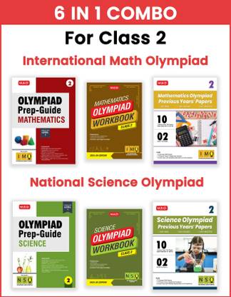 MTG Class-2 Mathematics & Science (IMO-NSO) Olympiad Workbook, Prep-Guide & Previous Years Papers (PYQs) - SOF Olympiad Books For 2025-26 Exam (Set of 6 Books)
