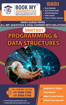 IGNOU MMT 001 Programming & Data Structures Exam Preparetion Book for Ignou student (GUESS PAPER) | Customized Study Srategy.