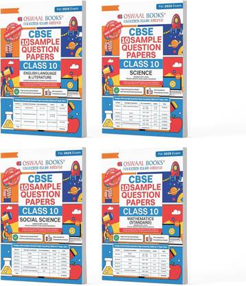 Oswaal CBSE Sample Question Papers Class 10 English, Science, Social Science & Maths Standard (Set of 4 Books) (For Board Exams 2025)