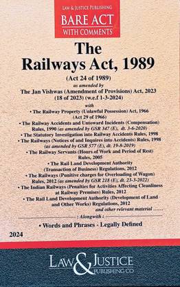 RAILWAYS ACT, 1989 WITH RULES, BARE ACT LATEST EDITION 2024