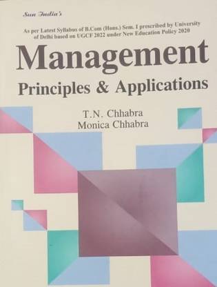 MANAGEMENT PRINCIPLES & APPLICATIONS (B.COM HONS.) SEMESTER I