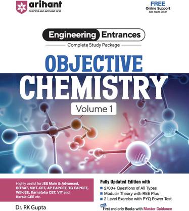 Arihant JEE Main Objective Chemistry for Volume 1 | Complete Study Package & Advanced, BITSAT, CET, VIT, NEET & Other Engineering Entrances 2025-2026 | 2500+ Questions, PYQs & 2-Level Exercises