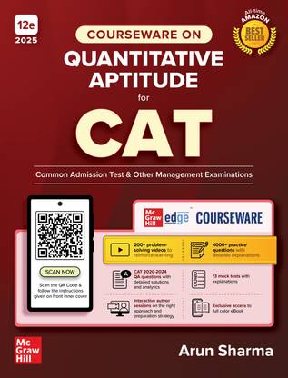 Courseware on Quantitative Aptitude for CAT 2025-26 by Arun Sharma | 12th Edition | CAT/ MBA entrance exam book | Solved Previous Years Questions (2020-2024) | 200 Problem-solving Videos | 4000 + Practice Questions | 13 Solved Mock Test Papers | Live Interactive Sessions | Sectional Tests