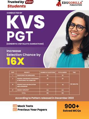 KVS PGT Book : Post Graduate Teacher -(English Edition)  - 2024 | 8 Mock Tests and 3 Previous Year Papers (1000 Solved Questions) with Free Access to Online Tests