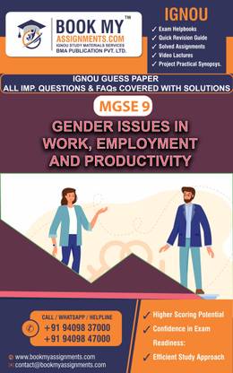 IGNOU MGSE 009 Gender issues in Work, employment and productivity |Guess Paper| Important Question Answer |Master of Arts (Economics)(MAEC)