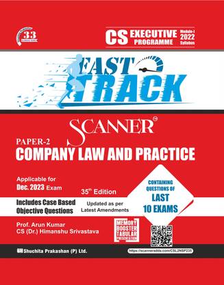 Scanner CS Executive Programme Module - I (2022 Syllabus) Paper - 2 Company Law and Practice