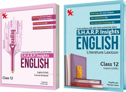 S.H.A.R.P. Insights for CBSE Class 12 English (Core) Literature Lexicon & Exercise Workbook (Set of 2) by Mugdha Jain (BITS Pilani, IIM-A) & Maanya Gupta (IIM-A) - Edition (2025-26)