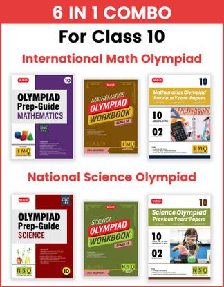 MTG Class-10 Mathematics & Science (IMO-NSO) Olympiad Workbook, Prep-Guide & Previous Years Papers (PYQs) - SOF Olympiad Books For 2025-26 Exam (Set of 6 Books)