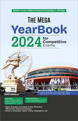 The Mega Yearbook 2024 for Competitive Exams - General Knowledge, Studies & Current Affairs - Upsc, State Psc, Cuet, Ssc, Bank Po/ Clerk, Bba, MBA, Rrb, Nda, Cds, Capf, Crpf