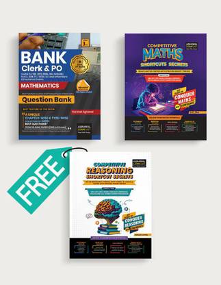 Examcart Bank Clerk & PO Math Question Bank + Mathematics Shortcuts Secrets Textbook + Reasoning Shortcut Secrets Textbook For 2025 in English (3 Books Combo)